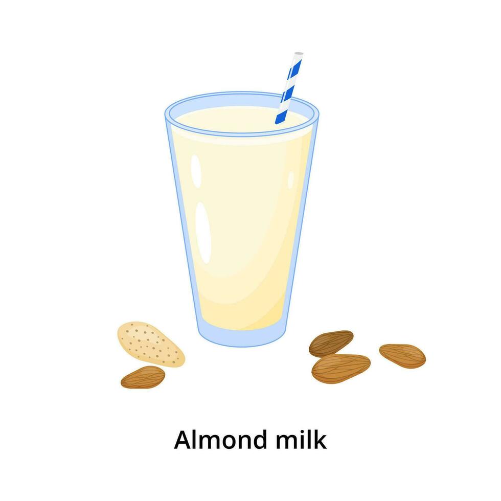 Cartoon almond milk. vector