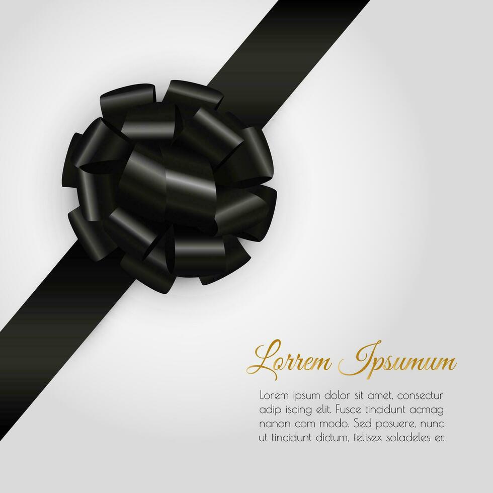 Background with black bow. vector