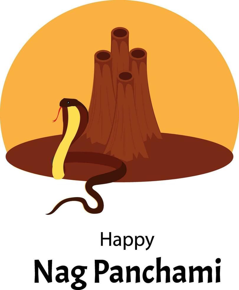 Happy Nag Panchami Indian Hindu Festival Celebration Vector Design