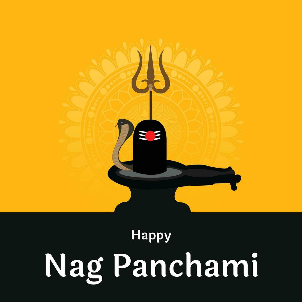 Happy Nag Panchami Indian Hindu Festival Celebration Vector Design