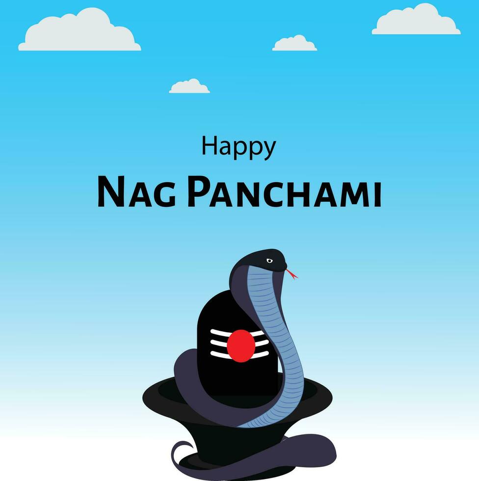 Happy Nag Panchami Indian Hindu Festival Celebration Vector Design