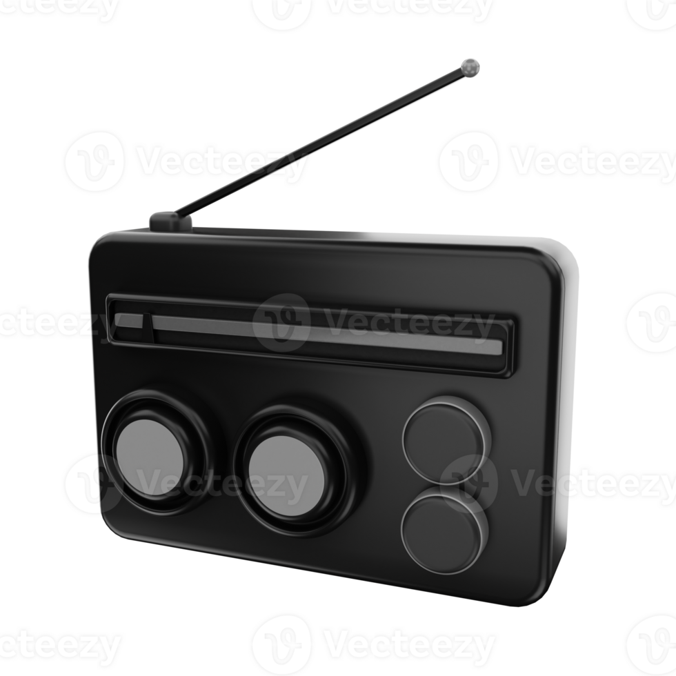 3D Rendering Radio Icon Object png
