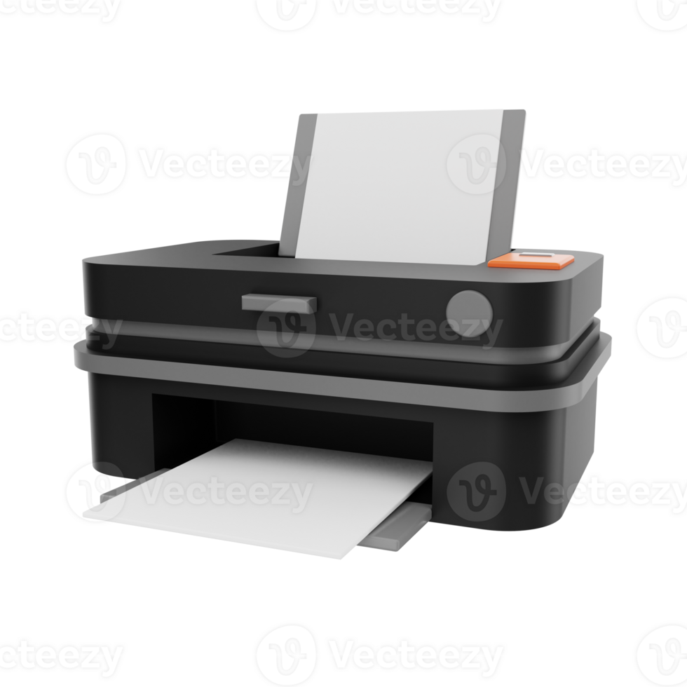 3D rendering Printer Icon Object png