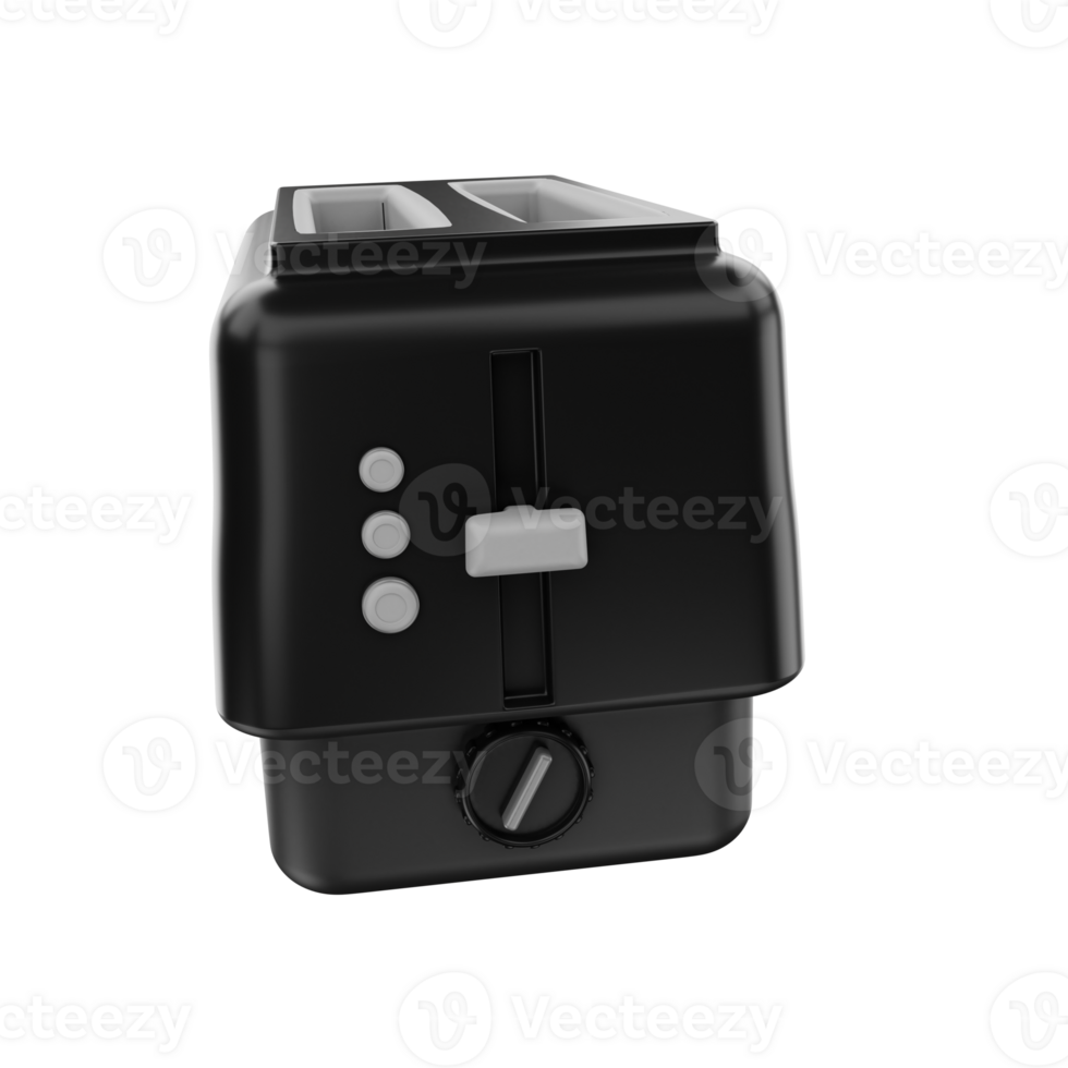 3D Rendering Bread Toaster Icon Object png