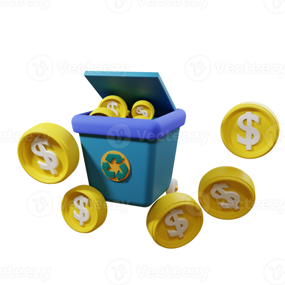 Dollar Coin 3D Icon png