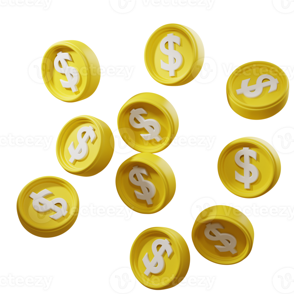 Dollar Coin 3D Icon png