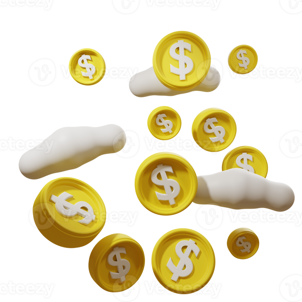 Dollar Coin 3D Icon png