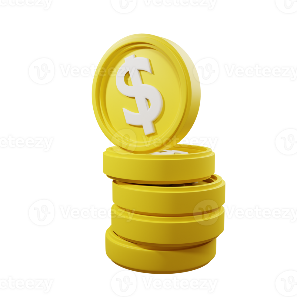 Dollar Coin 3D Icon png