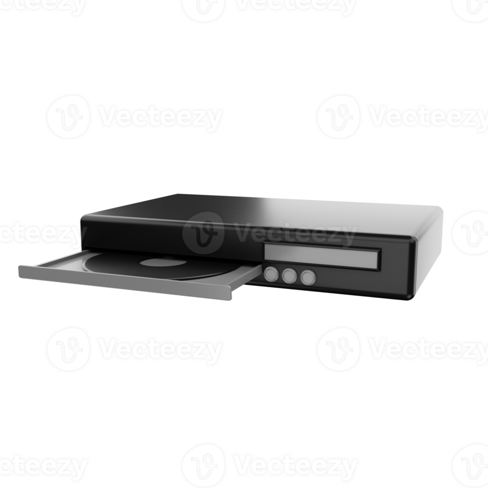 3D Rendering DVD Player Icon Object png