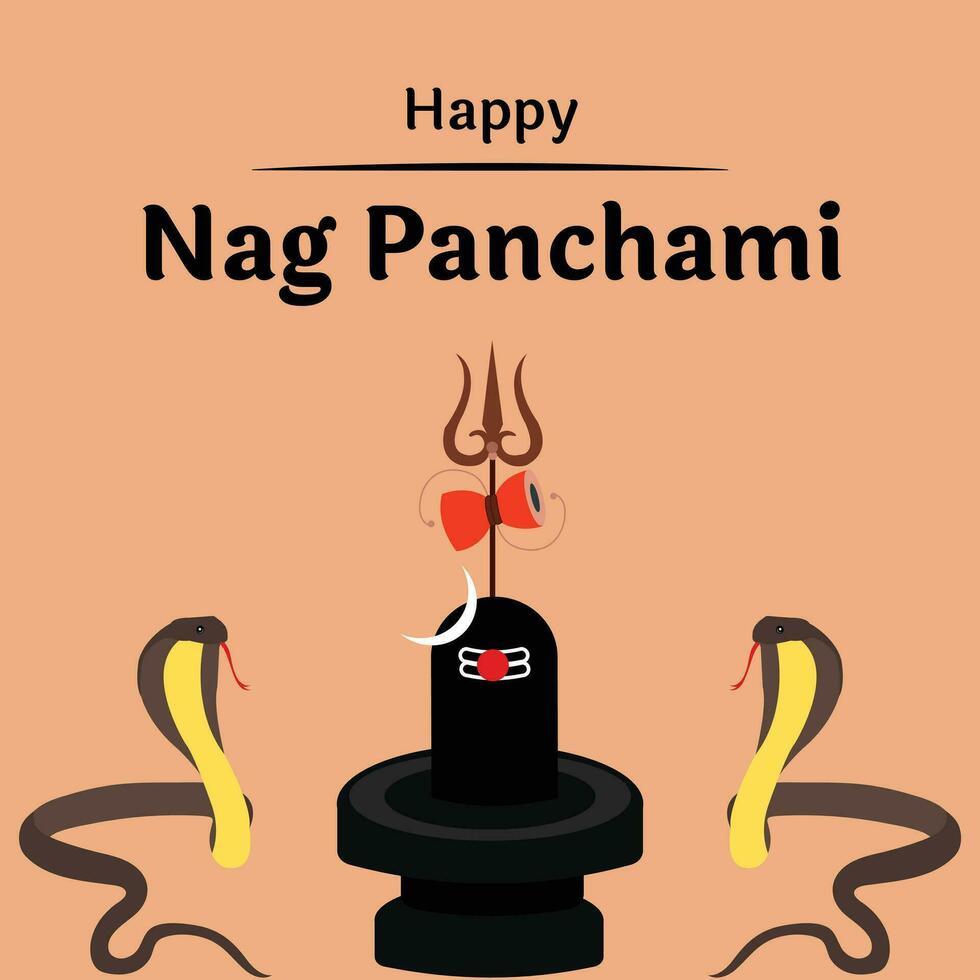 Happy Nag Panchami Indian Hindu Festival Celebration Vector Design