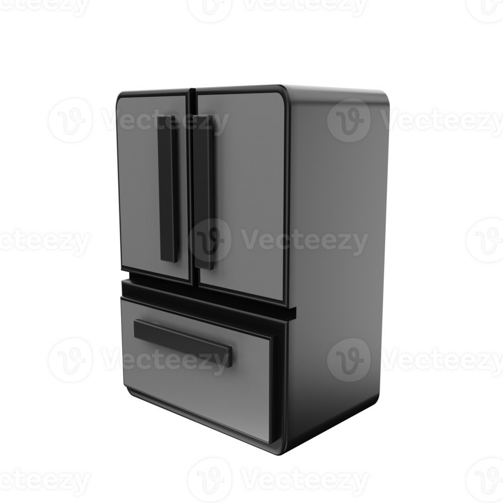 3D Rendering Fridge Icon Object png