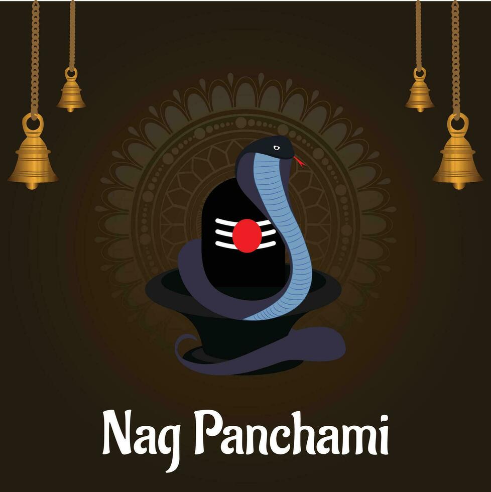 Happy Nag Panchami Indian Hindu Festival Celebration Vector Design