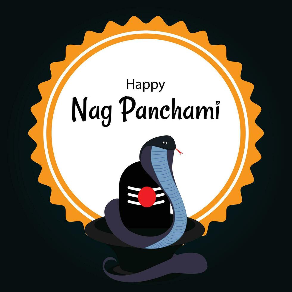 Happy Nag Panchami Indian Hindu Festival Celebration Vector Design