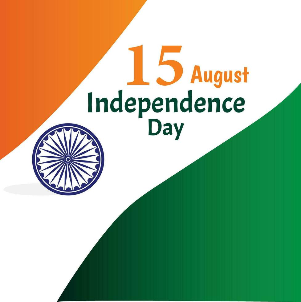Happy Independence Day 15 august celebration wishes banner design vector