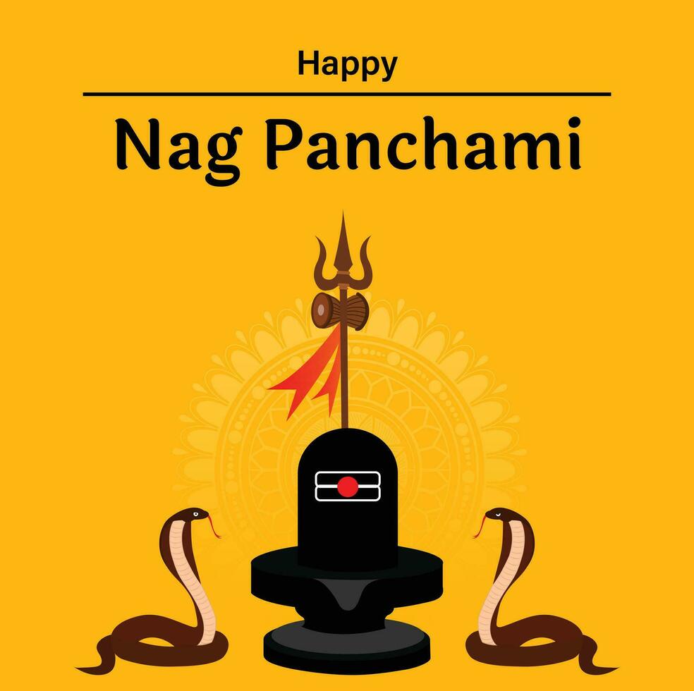 Happy Nag Panchami Indian Hindu Festival Celebration Vector Design