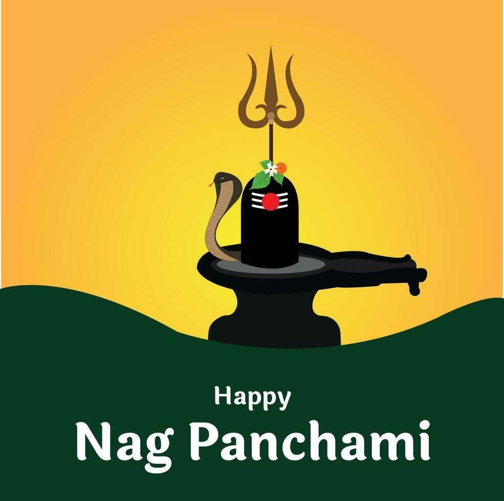 Happy Nag Panchami Indian Hindu Festival Celebration Vector Design