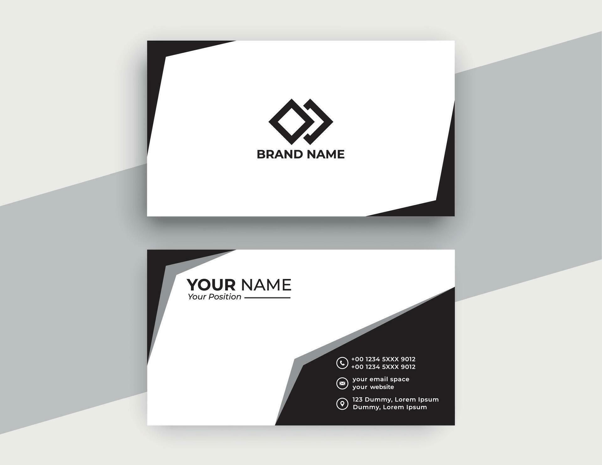 Black and white business card design 27157450 Vector Art at Vecteezy