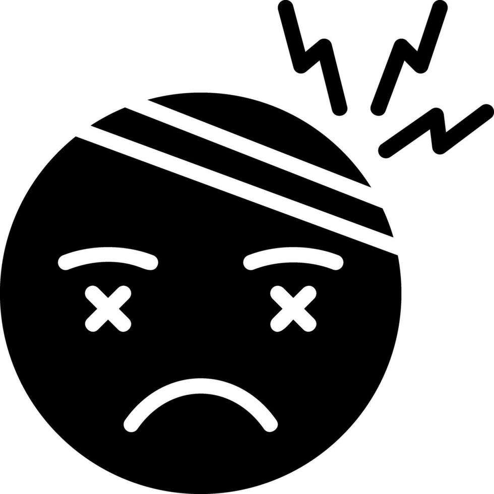 solid icon for stress vector