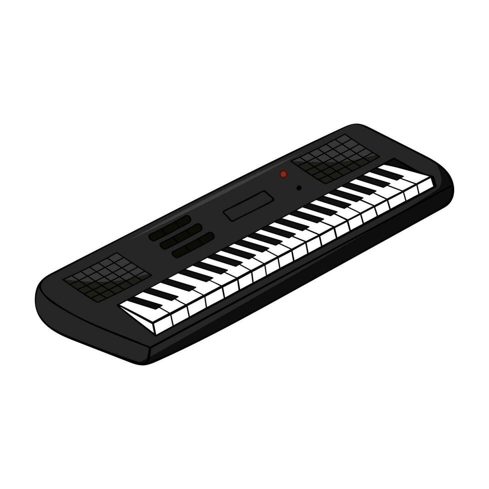 mano dibujado electrónico piano teclado musical instrumento vector diseño. teclado sintetizador clipart vector ilustración aislado en blanco antecedentes.