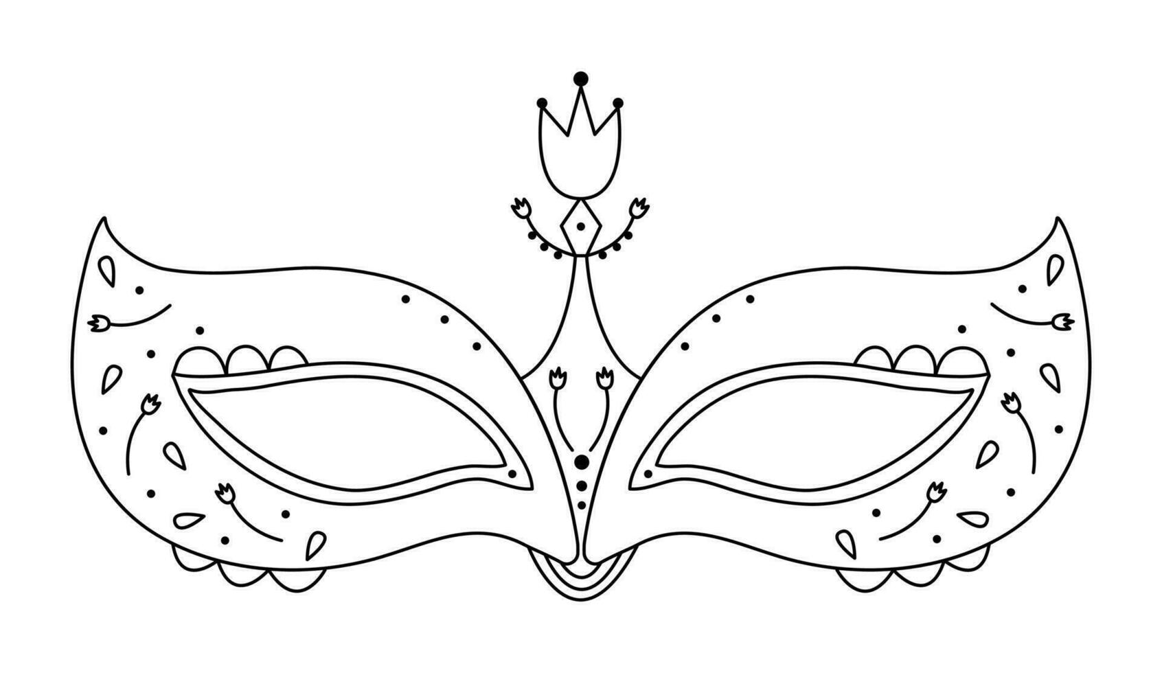 raro mascarada mascarilla, negro línea ilustración vector