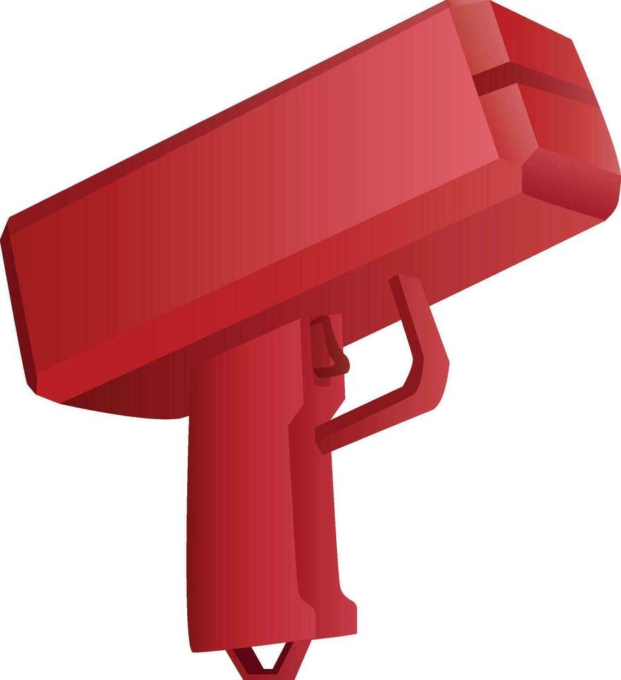 3d red Money machine gun isolated on white background. . Vector illustration