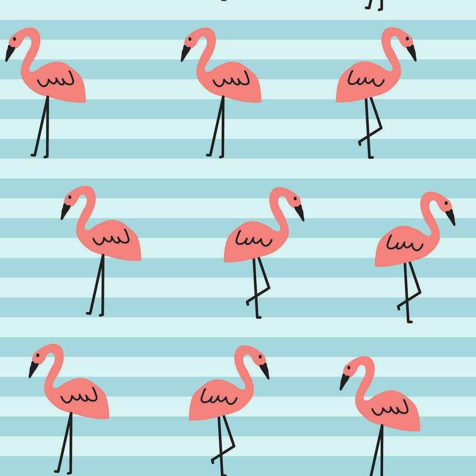 FLAMINGO BIRD SEAMLESS PATTERN CAN BE USE IN TEXTILE AND KIDS WEAR AS WELL AS GIRLS WEAR VECTOR