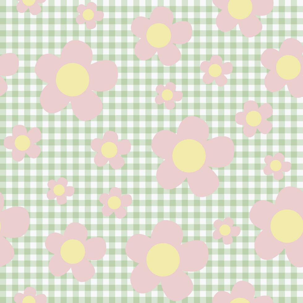 HAND DRAWN FLORAL SEAMLESS PATTERN FOR CLOTHS AND TEXTILE AND CAN BE USE IN ANY KIDS WEAR FIELDS VECTOR