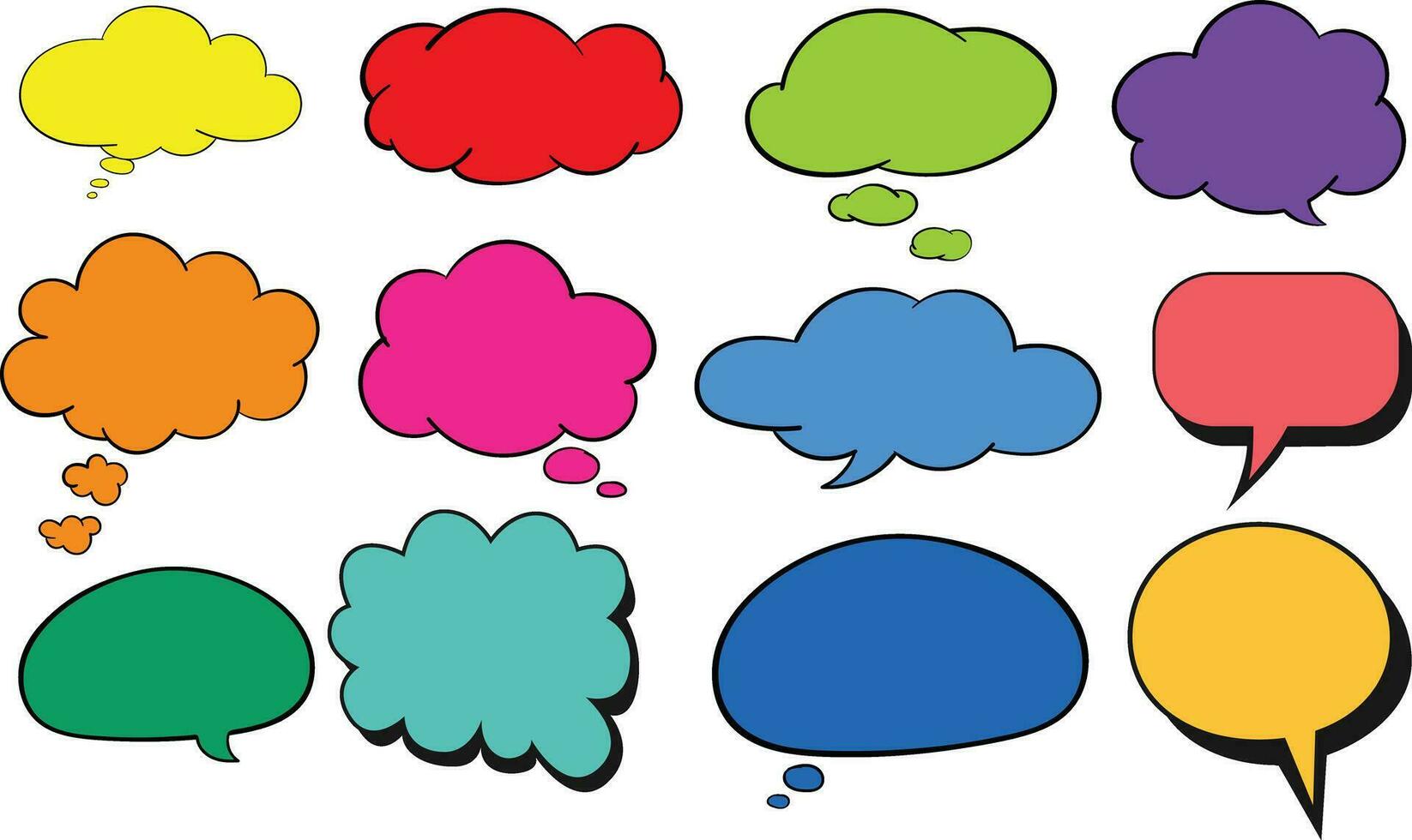 Comic speech bubble stickers set 21180376 Vector Art at Vecteezy