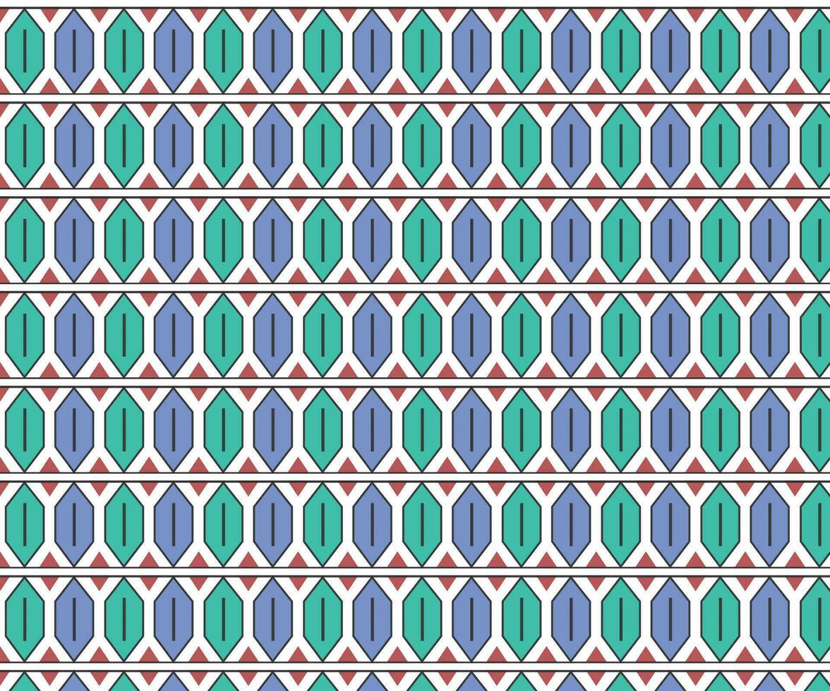 Seamless Pattern Asian Harmony. Classic Square Motif Texture with Green symmetric overlapping for Summer Decorative Design. vector