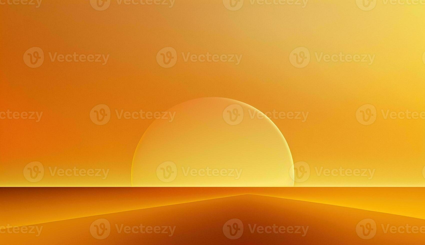 Generative AI, Beautiful gradient scene landscape with light orange, apricot color, horizontal wallpaper. Abstract background with sun and horizon photo