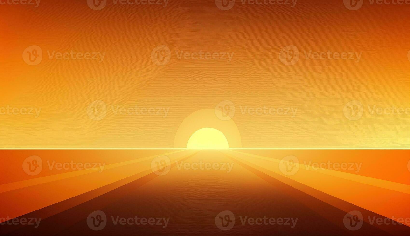 Generative AI, Beautiful gradient scene landscape with light orange, apricot color, horizontal wallpaper. Abstract background with sun and horizon photo