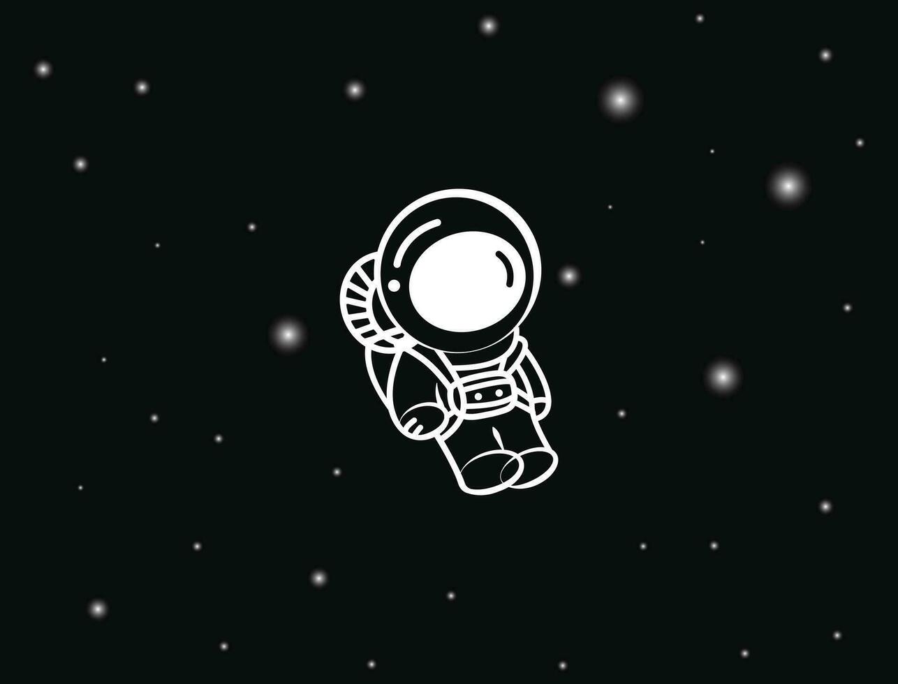 space astronaut or spaceman cartoon character in sticker style vector