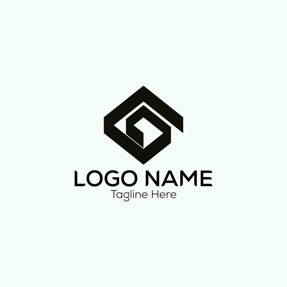 creative line shape logo for coding company vector