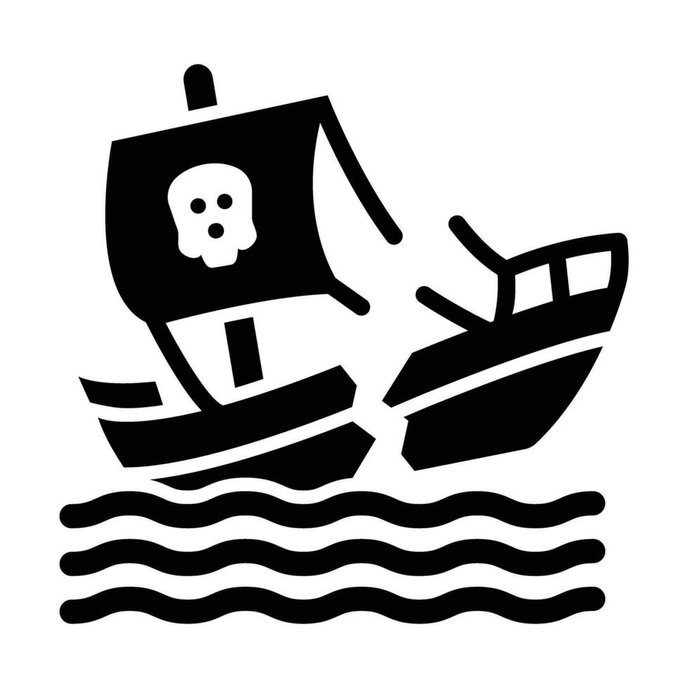 Shipwreck Vector Glyph Icon For Personal And Commercial Use.