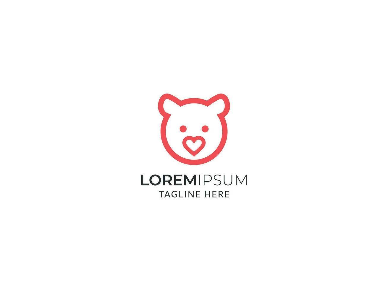 Love bear logo vector