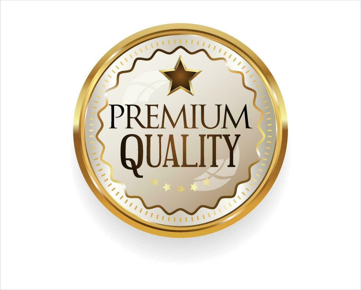 Premium quality golden design badge vector collection
