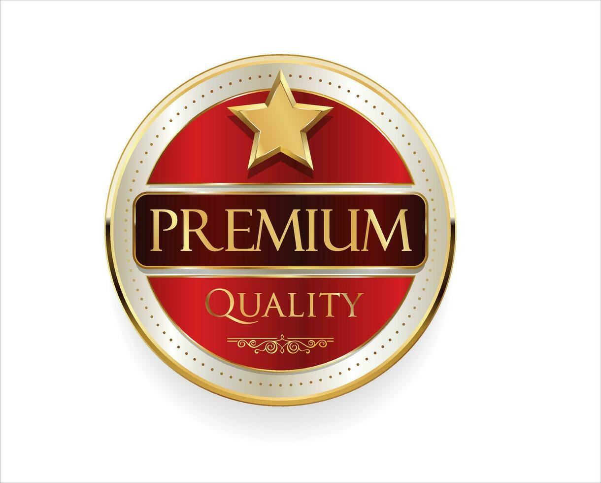 Premium quality golden design badge vector collection