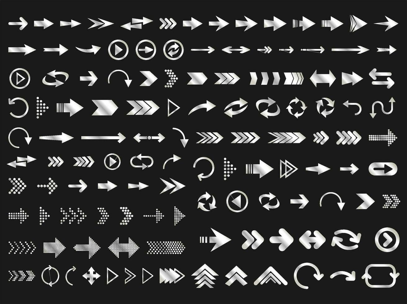 Big collection of different  arrows icons vector illustration