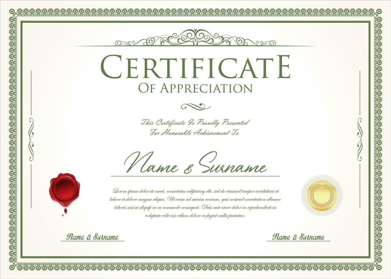 certificado o diploma modelo con decorativo diseño caligrafía elementos vector