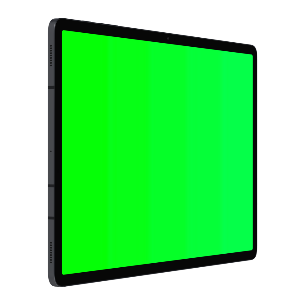 Samsung Galaxy Tab S7 Plus Right Facing Greenscreen Display png