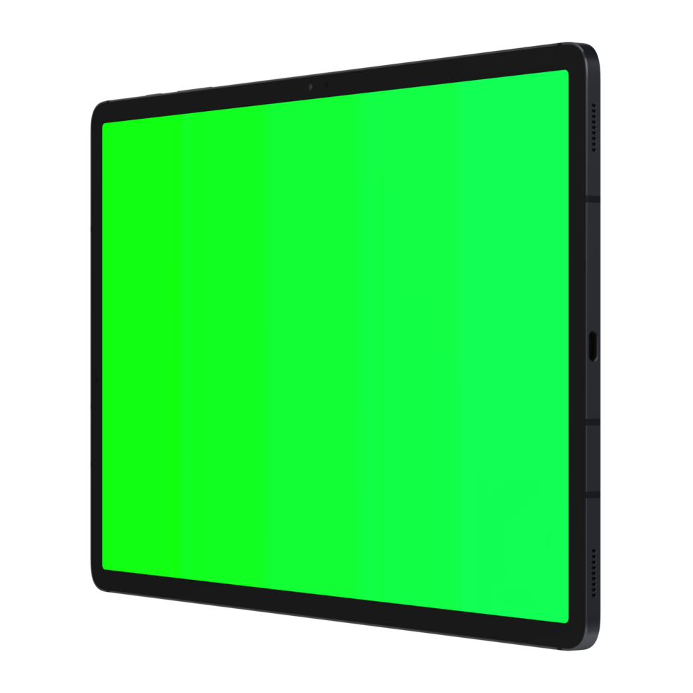 Samsung Galaxy Tab S7 Plus Left Facing Greenscreen Display png