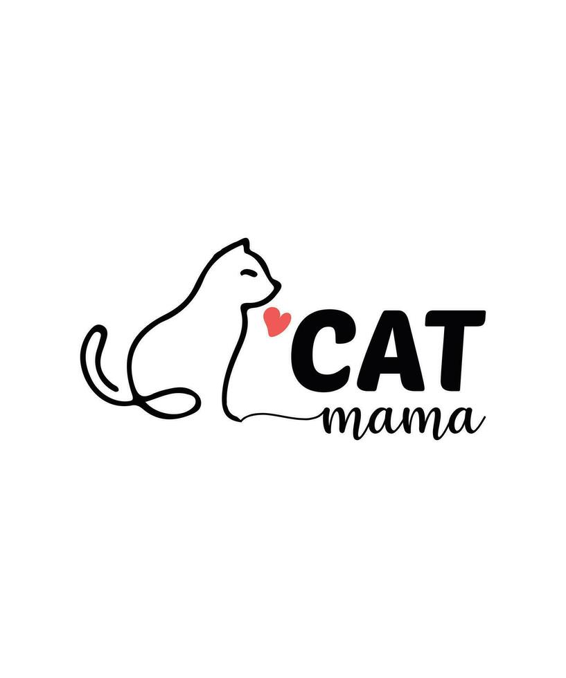 Cat mama cat lady tshirt design vector