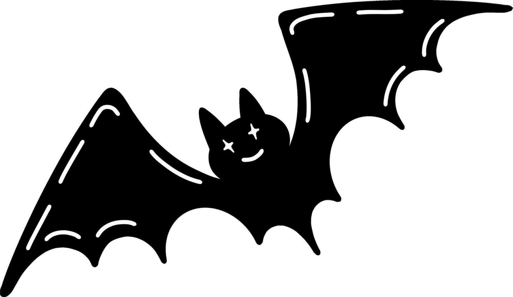 A bat icon for Halloween. The silhouette of a bat. A Halloween symbol. Vector illustration of a bat.