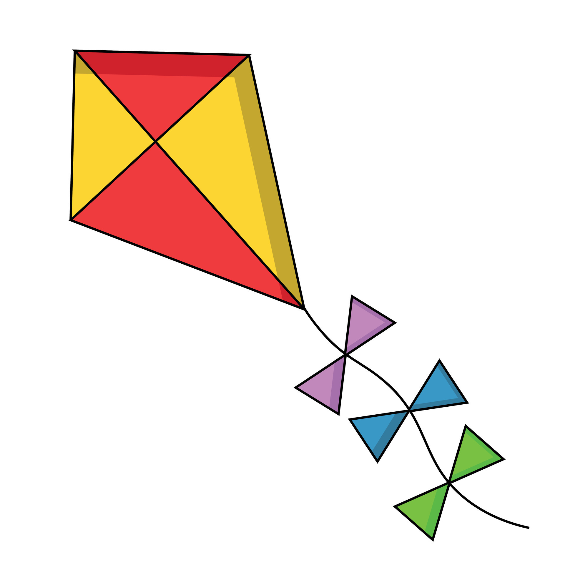 Cartoon summer object kite with bows n color 27159108 Vector Art at