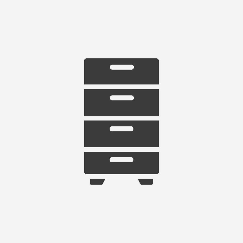 cabinet icon vector. furniture, office symbol sign vector