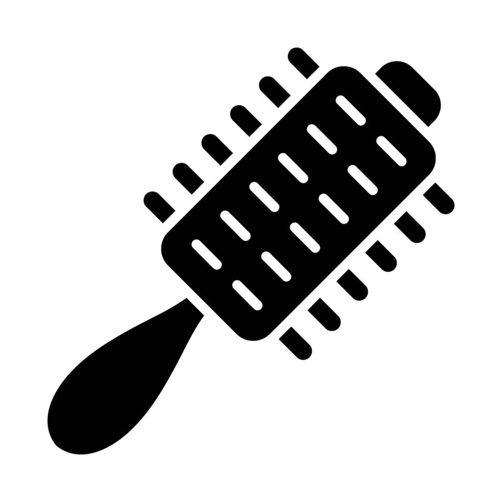 Hair Brush Vector Glyph Icon For Personal And Commercial Use.