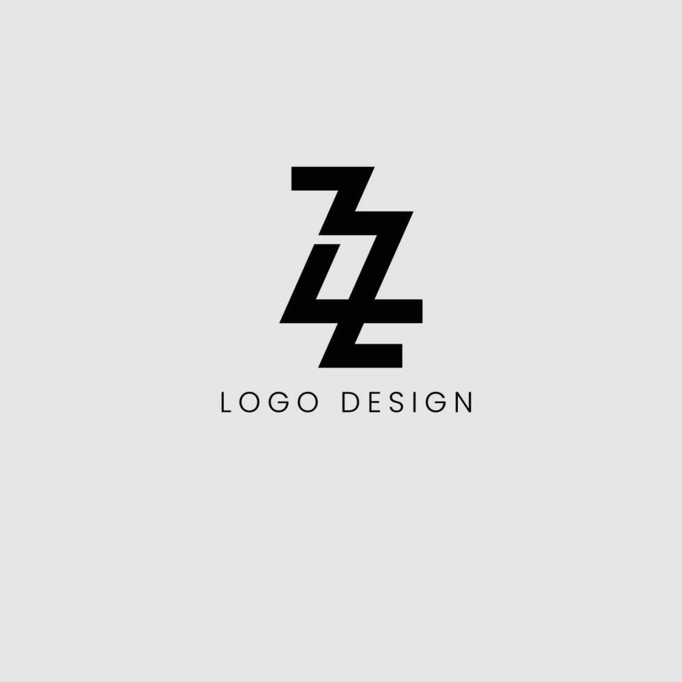 ZZ initial letter logo design vector