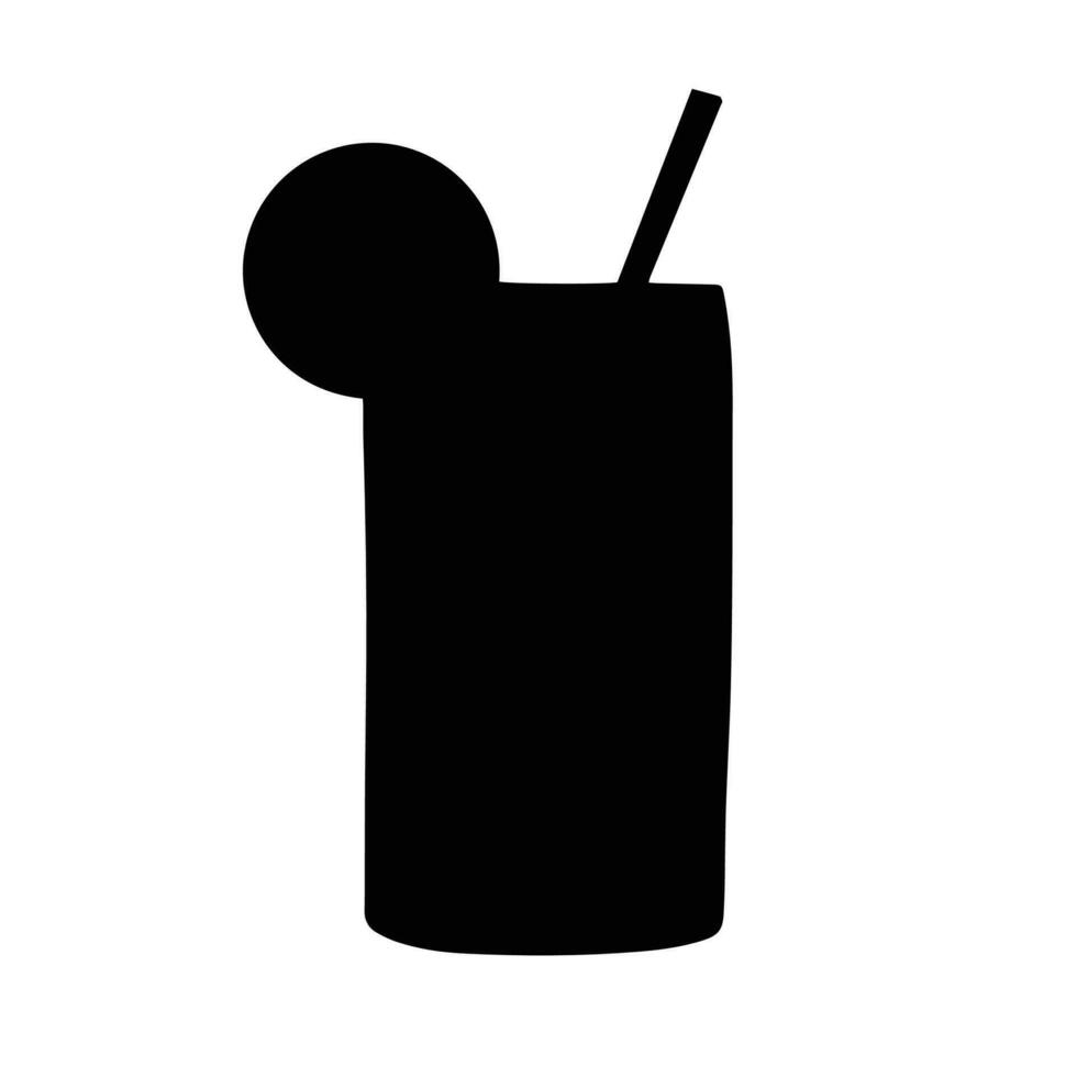 silueta de cóctel aislado en blanco antecedentes. mano dibujado cóctel icono. bebida bar decoración. vector ilustración.