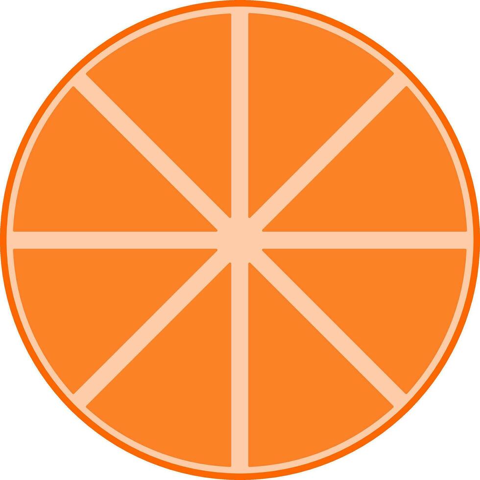A half of orange fruit isolated on transparent background. Vector illustration.