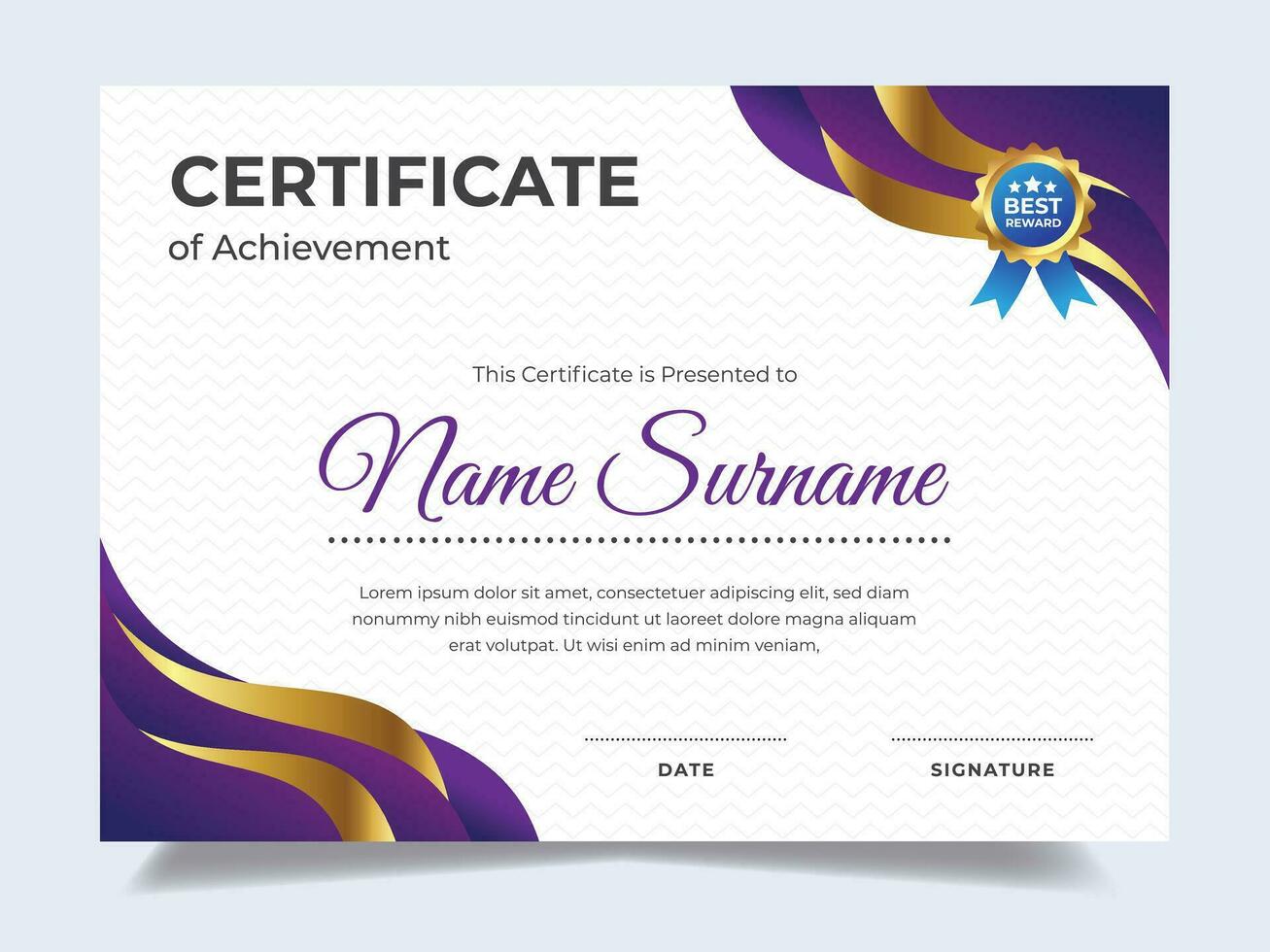 Purple gradient employee of the month certificate. Suitable for employee appreciation to the company vector